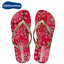 Hotmarzz Flower Red Flip Flop