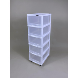 JAPANHOME Plastic Drawers 5-Tier - White 