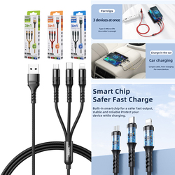 Cable Charger 3in1 REMAX RC-186th 2.1A (iP+Micro+Type-C) 9963
