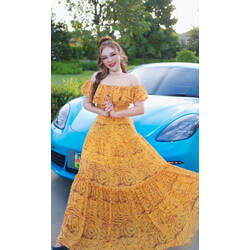 [ បិទស្មា | Off shoulder ] SET Chiffon #Yellow (00-223) | 