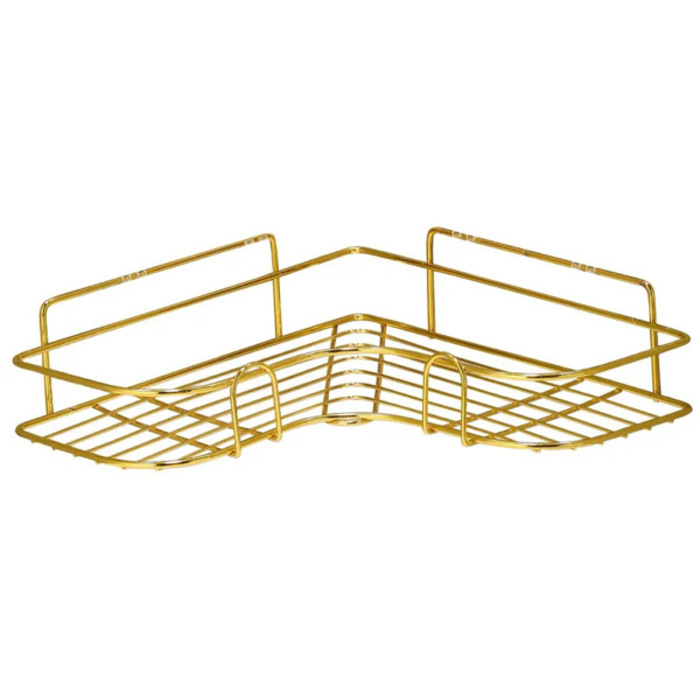 No-Drill Bathroom Shelf Corner - Gold