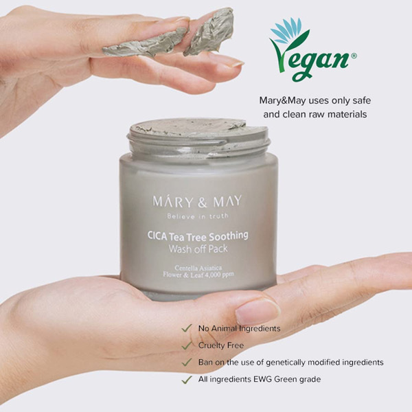 MARY&MAY Vegan CICA Tea Tree Soothing Wash off Pack 