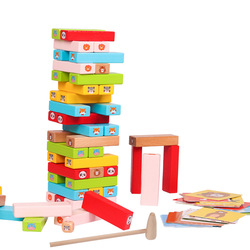 Wooden Jenga for Kids Animal Theme