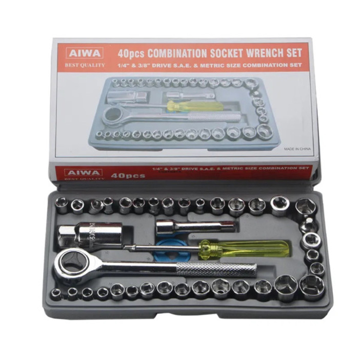 Tool Socket Wrench Ratchet Wrench Hex Combination Set - 40 Piece 