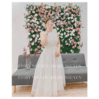 LRC One Side Sleeve White Party Dress