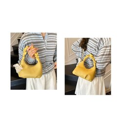 Pleated Crossbody Bags with Pendant