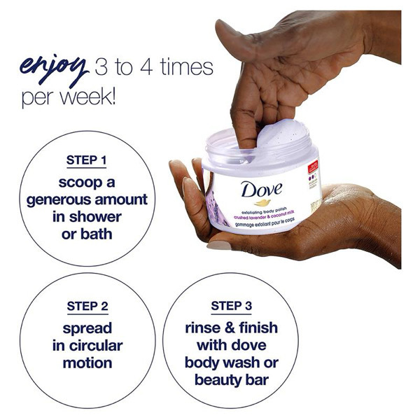 Dove Body Exfoliating Body Polish Crushed lavender & coconut milk 298g