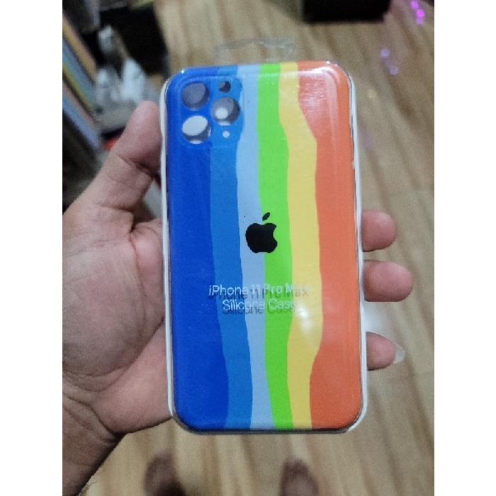 iPhone 11 Pro Max Silicone Rainbow Phone Case