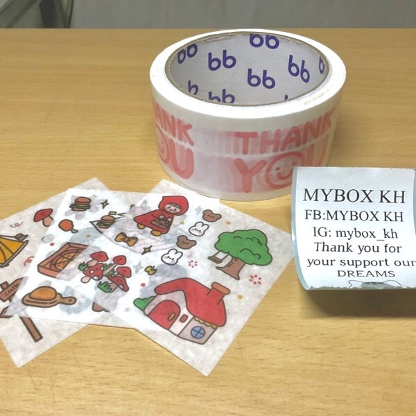 Thank You Tape White + Peach