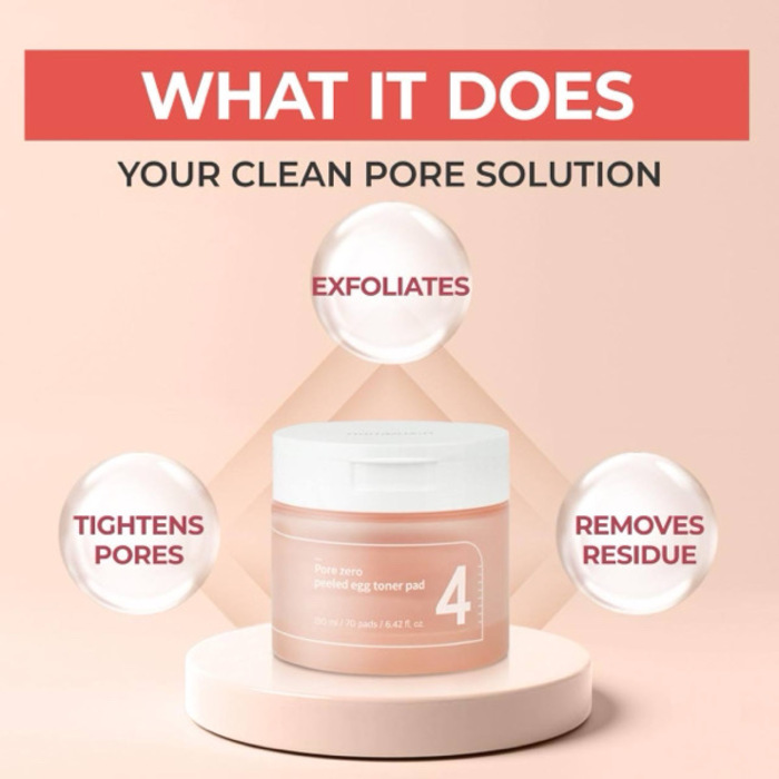 Numbuzin 4 Pore zero peeled egg toner Pad 