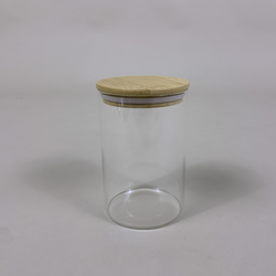 Glass Canister w/Bamboo Lid (S) 700ml Dia.10xH10cm