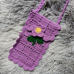 Handmade Crochet Phone Bag - Purple