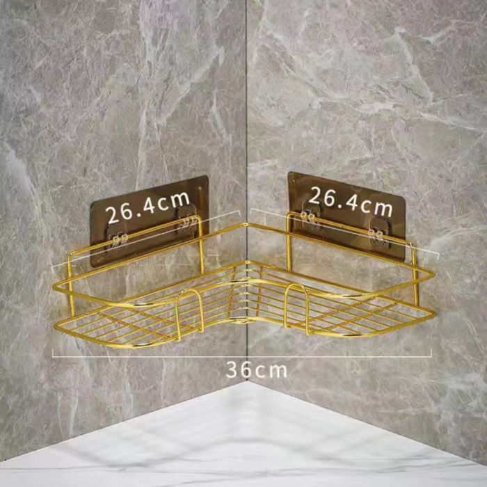 No-Drill Bathroom Shelf Corner - Gold