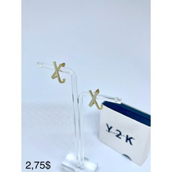 X Letter Stud Earrings