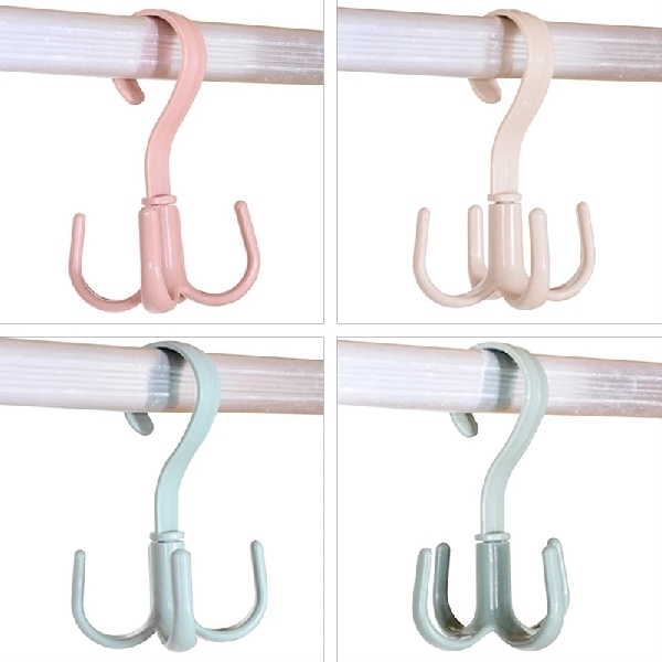 4PCS 360 Degrees Rotate 4 Hooks Hanger