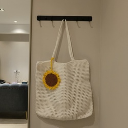 Handmade Crochet Mesh Bag with Charm
