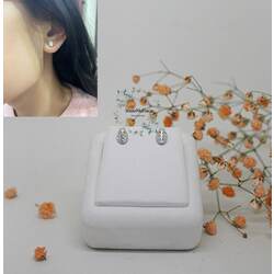 Silver Rhodium Plated Lady Bugs Earring 0042 