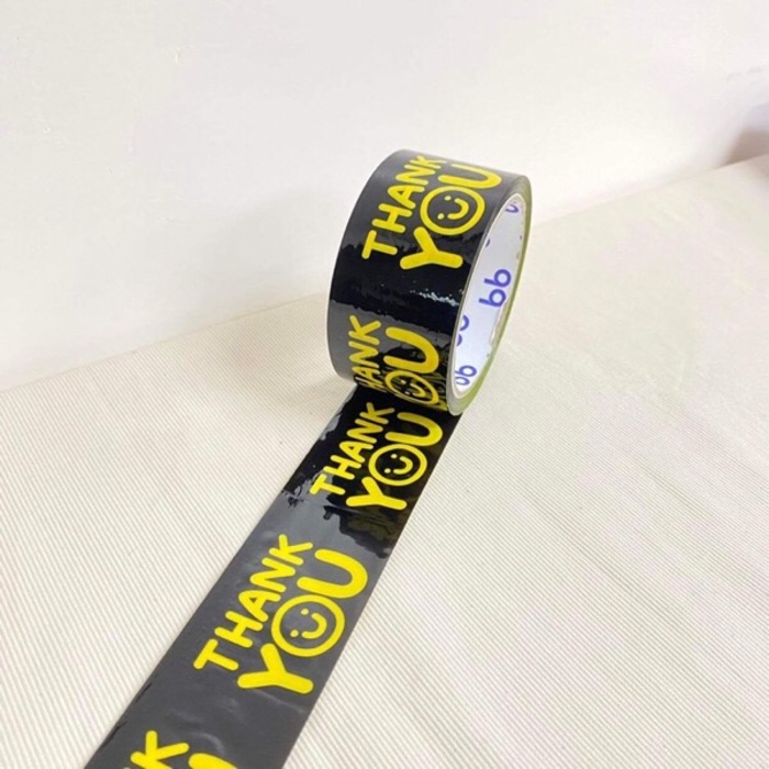 #TP01 Thank You Tape Black + Yellow  50cm - 1PC