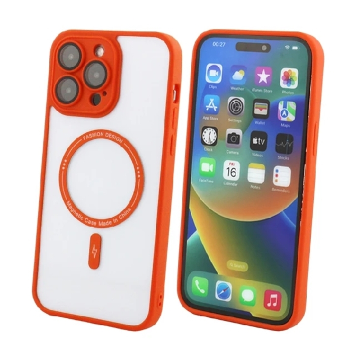 Case សំបកទូរស័ព្ទជ័រទន់ មានឡេន មានដុំម៉ាញ៉េទិច Iphone 12 Pro max