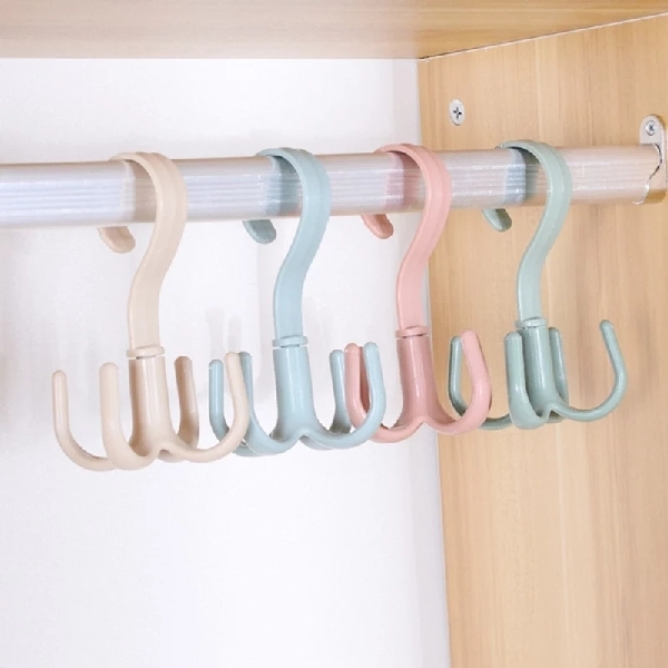 4PCS 360 Degrees Rotate 4 Hooks Hanger