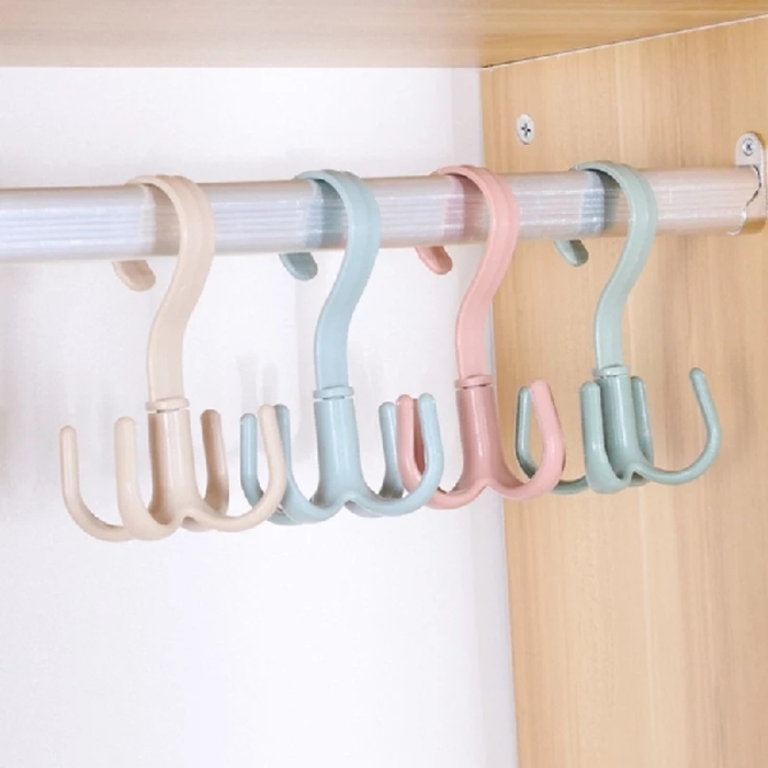 4PCS 360 Degrees Rotate 4 Hooks Hanger