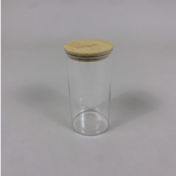 Glass Canister w/Bamboo Lid (L) 1.5L Dia.10xH20cm