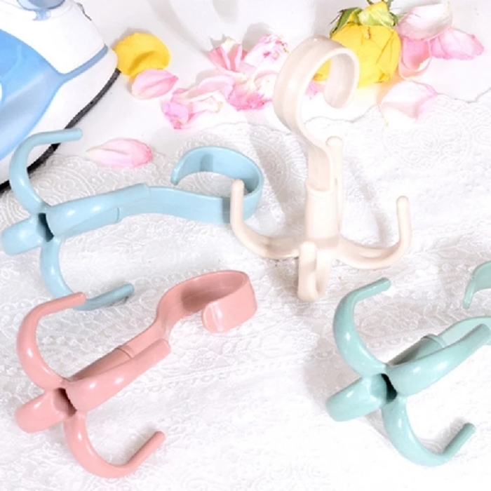 4PCS 360 Degrees Rotate 4 Hooks Hanger