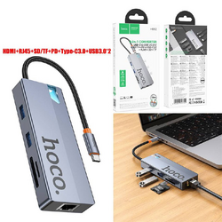 HB52 TypeC to (HDMI+RJ45+SD/TF+PD+Type-C3.0+USB3.0*2)