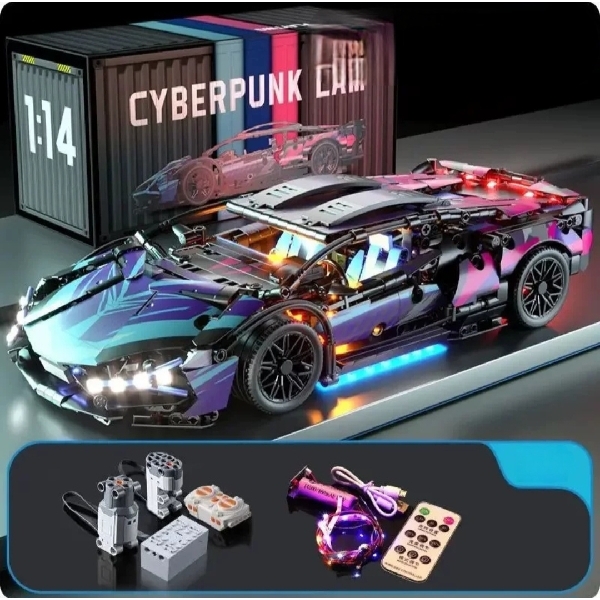 Lego ឡាន មានតេឡេបញ្ជា Drift Sports Car Model Assembled Building Blocks Toys Y0008