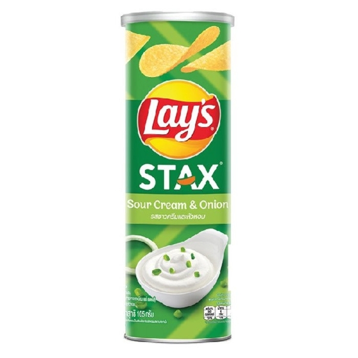 Lays Stax Potato Crisp Sour Cream and Onion 105g