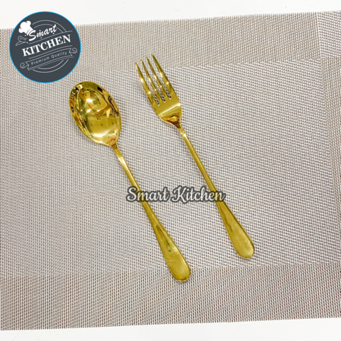 Gold Spoon and Fork Set - Big Size B081