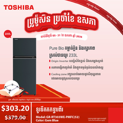 Toshiba Refrigerator Top Mounted Freezer Inverter,Double door / GR-RT303WE-PMFC(UK)