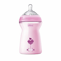 ដបបំបៅទឹកដោះគោ Natural Feeling Pink 330ML