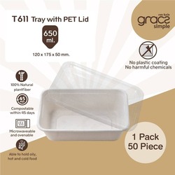 T611 Tray 650ml with PET Lid 50PCS