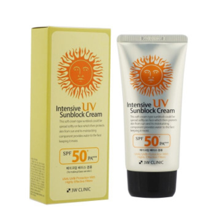 3W Clinic Intensive UV Sunblock Cream SPF50+/PA+++ (គ្រីមការពារកំដៅថ្ងៃ) - 70ml