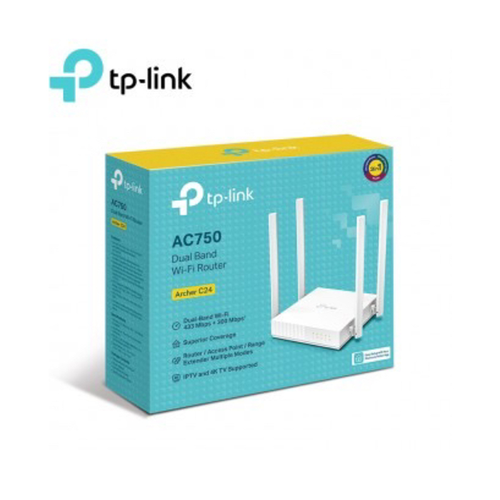 TP-Link Archer C24 AC750 Dual Band Wi-Fi Router 