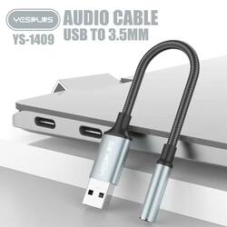 YESPLUS_YS-1409 Audio Cable To 3.5mm for Music / Black / 1PC