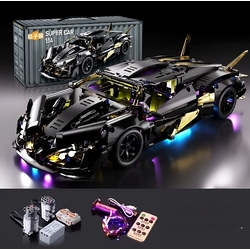 Lego ឡាន មានតេឡេបញ្ជា Drift Sports Car Model Assembled Building Blocks Toys 01004