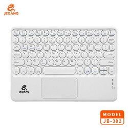 JEQANG_JB-382#Touch Bluethool Keyboard Rechargeable/WHITE/1pc