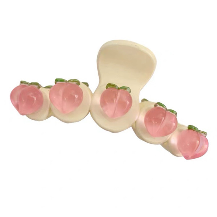 Peach Hair Clip White