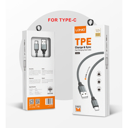 LDNIO TPE Charge & Sync Fast Charging Data Cable 1M Gray 1 Piece - iPhone