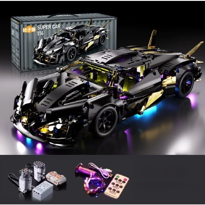 Lego ឡាន មានតេឡេបញ្ជា Drift Sports Car Model Assembled Building Blocks Toys 01004