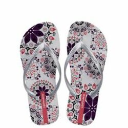 Hotmarzz Flower Silver Flip Flop