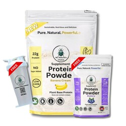 🔥Vegan-Pea Protein Banana Cream+Free 210g blueberry flavor +Free Bottle