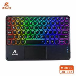 JEQANG_JB-382#RGB​ Backlight Touchpad Bluethool Keyboard Rechargeable/BLACK/1pc