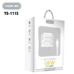 YESPLUS SMART CHARGER & FAST CABLE 18W+QC 3.0 CHARGER White - Type C- 1set