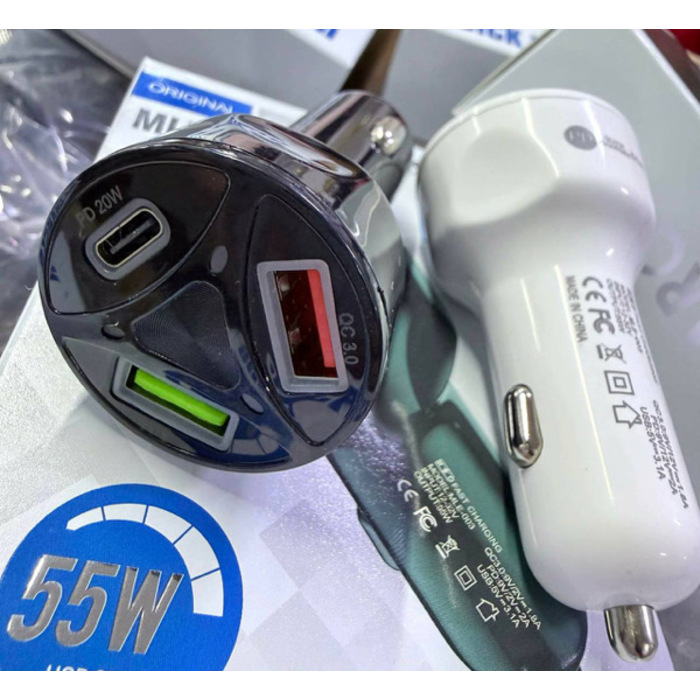 EP89-កន្ទុយបារី ឡាន & ម៉ូតូ 55W 2USB+1PD 20W