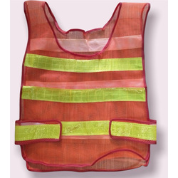 អាវពន្លឺសុវត្ថិភាព ពណ៌ក្រហម សំណាញ់រឹង ហ្វ្រីសាយ