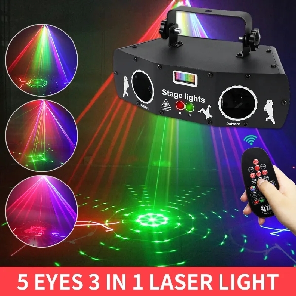 ភ្លើងឡាសែ Stage Party DJ Light Disco RGB