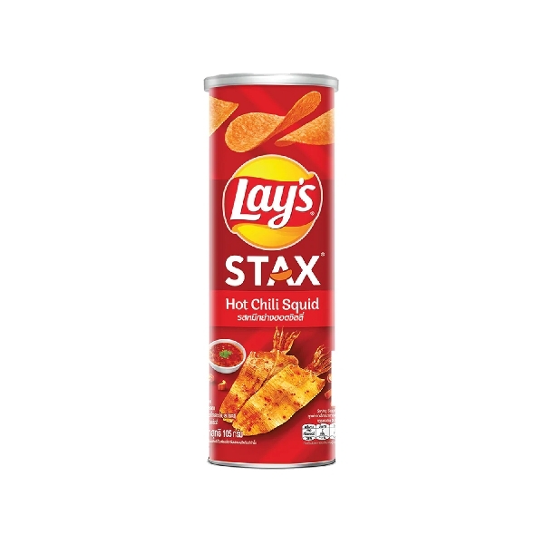 Lays Stax Potato Crisp Hot Chilli Squid 105g